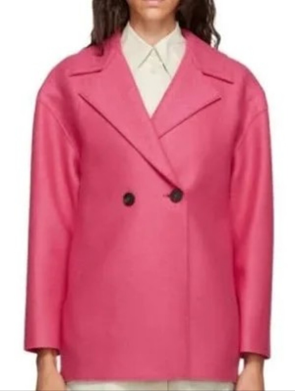 Harris wharf London pressed wool double-breasted short coat Sz 38 IT/ US Sz 4/6